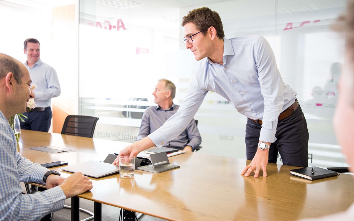 sharing ideas in the boardroom