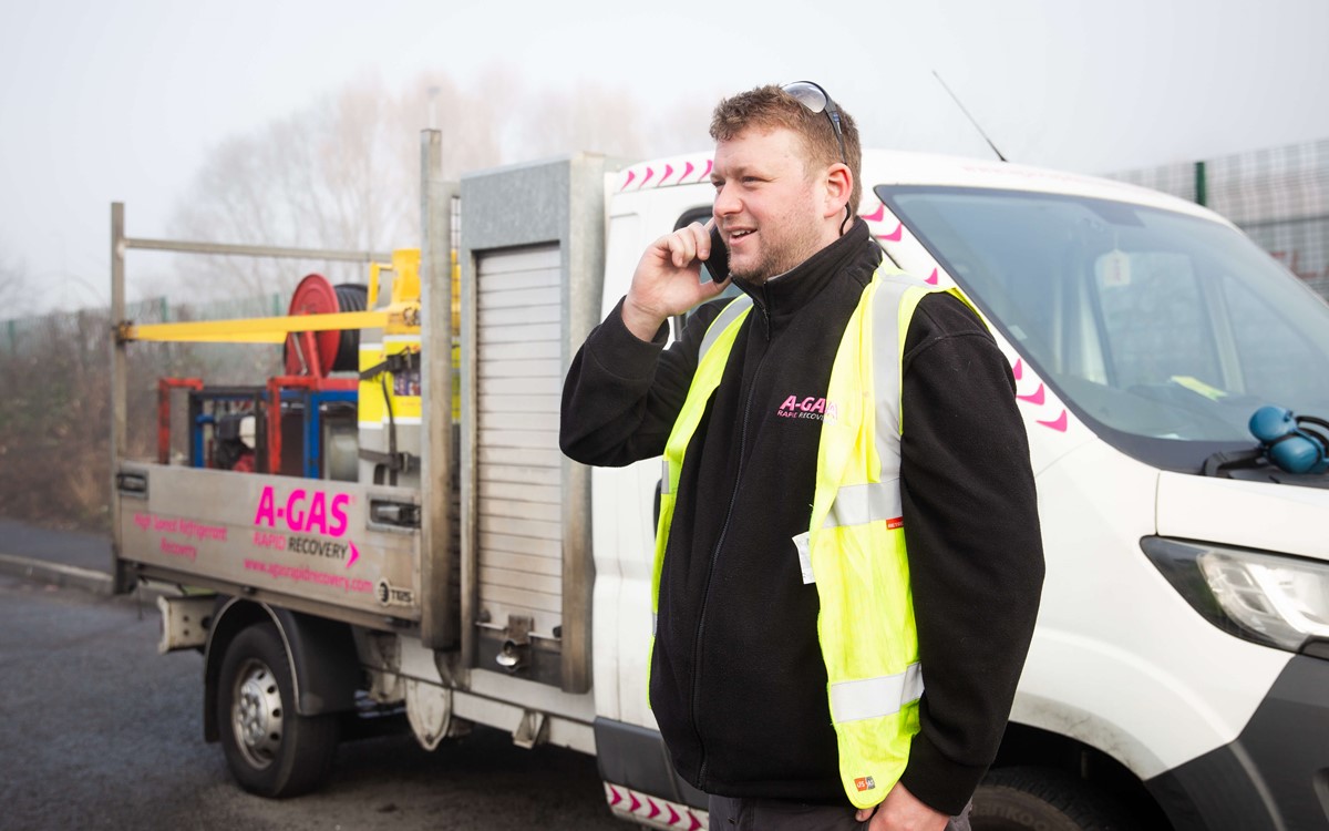 service engineer on the phone