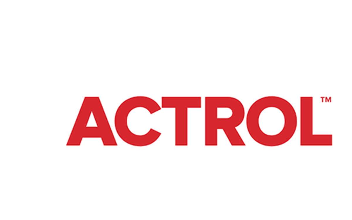 The red Actrol logo on a white background 