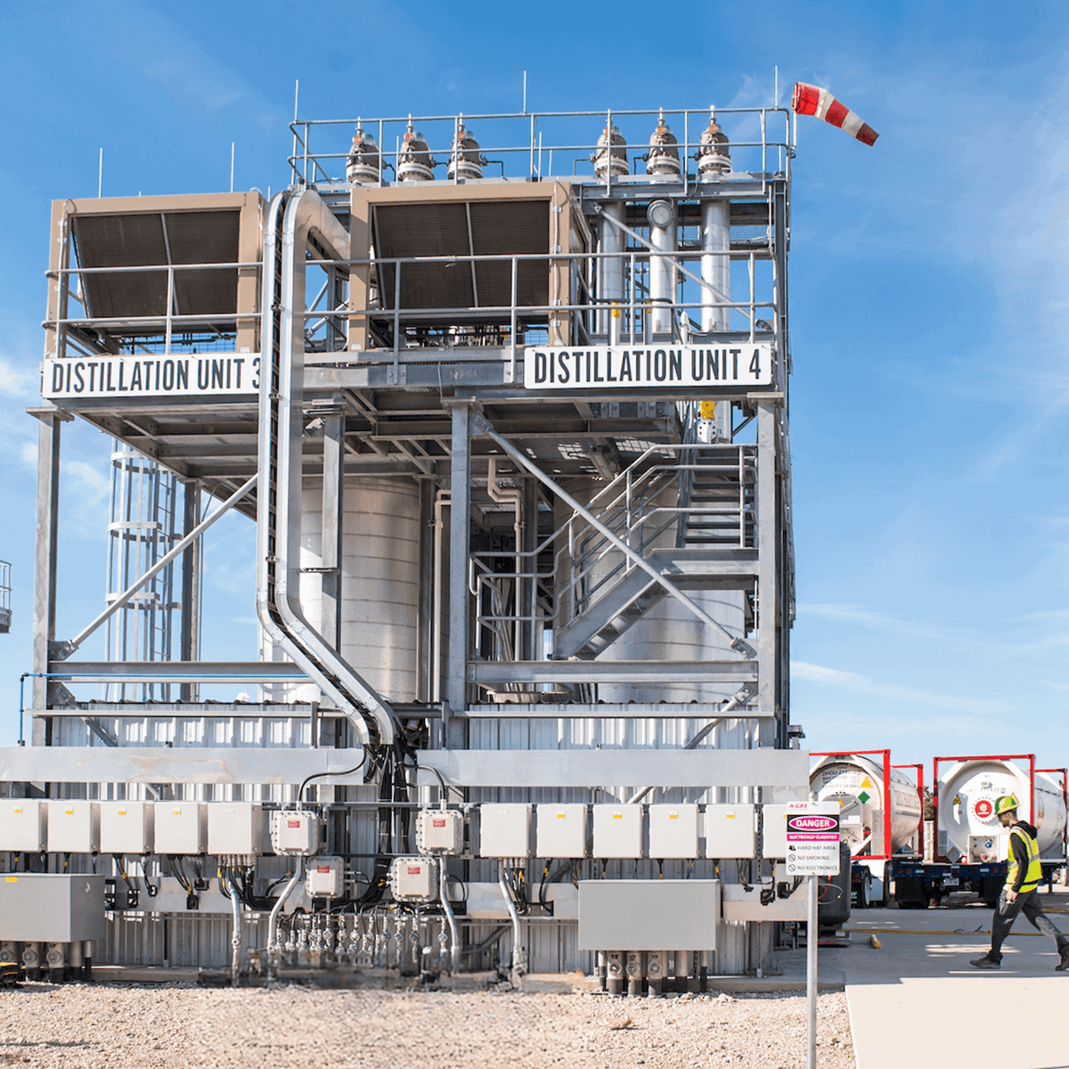 Wide angle shot of two separation units